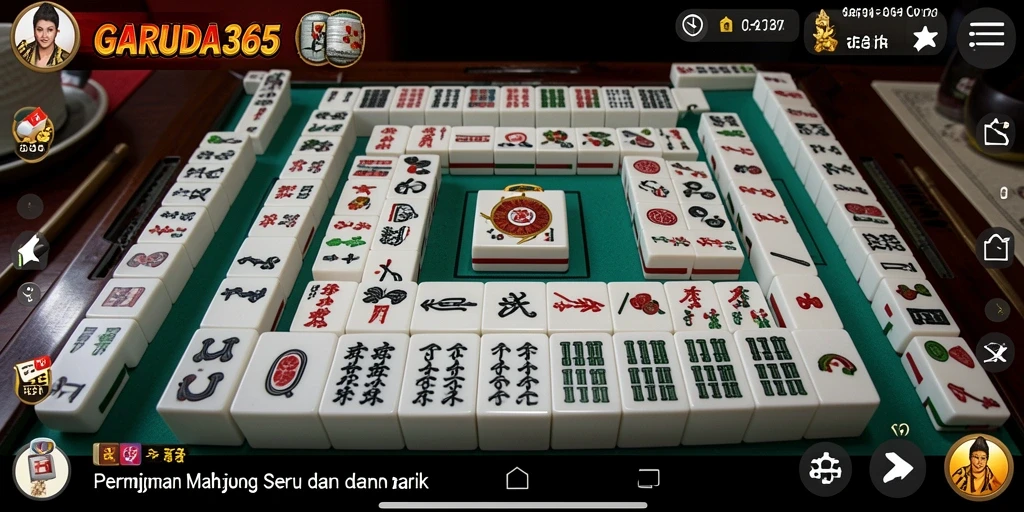 Tampilan gameplay seru dari GARUDA365 dengan elemen Mahjong.