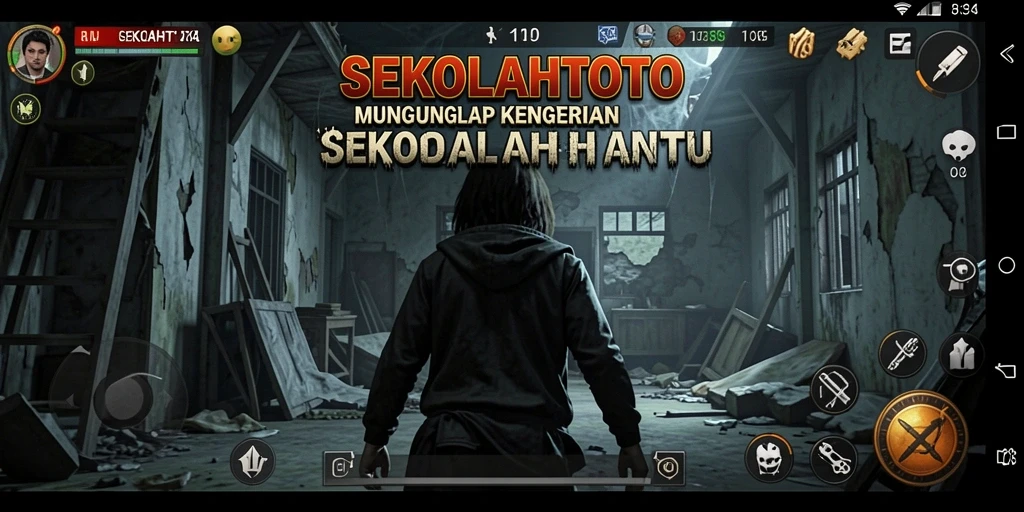 Gameplay <strong>SEKOLAHTOTO</strong> yang menegangkan dalam suasana kelam.
