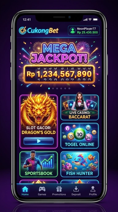 Tampilan aplikasi cukongbet yang modern dan menarik.